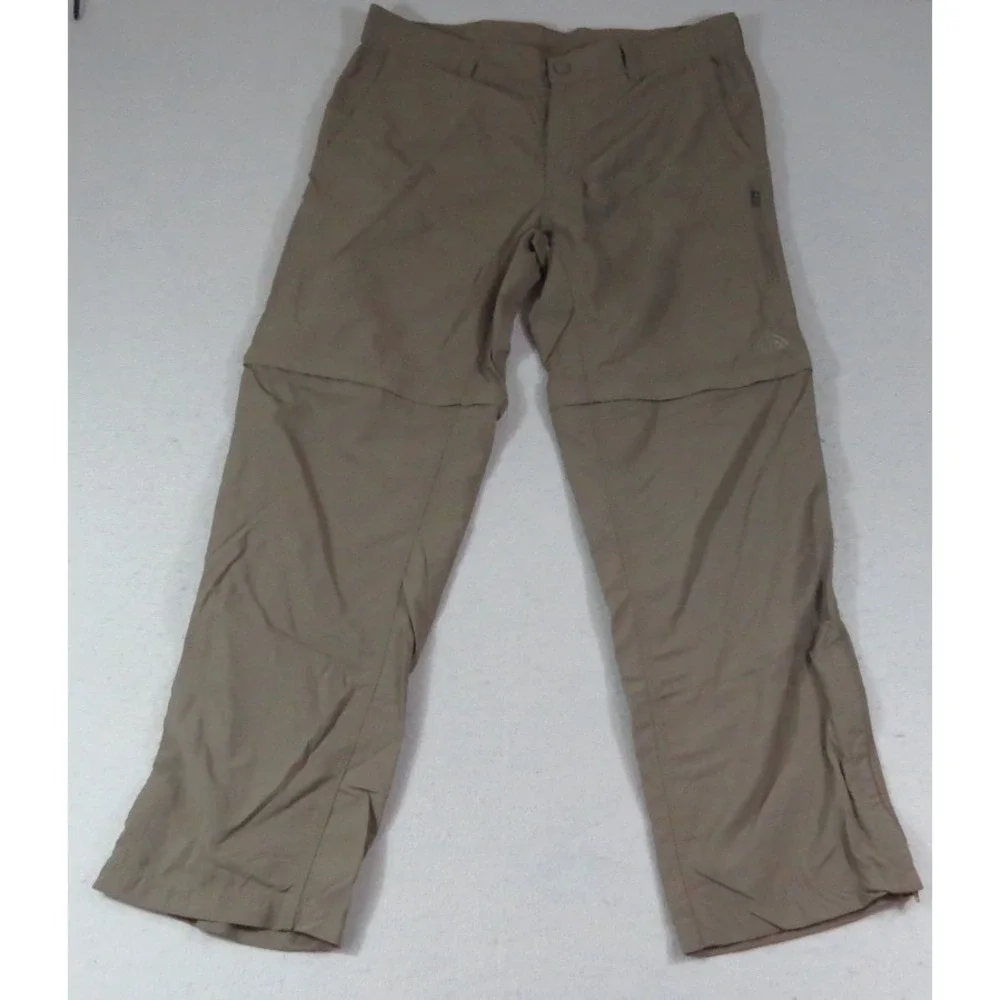 The North Face Convertible Hiking Trail Pants Mens 36 Tan Zip Off Outdoor Nylon